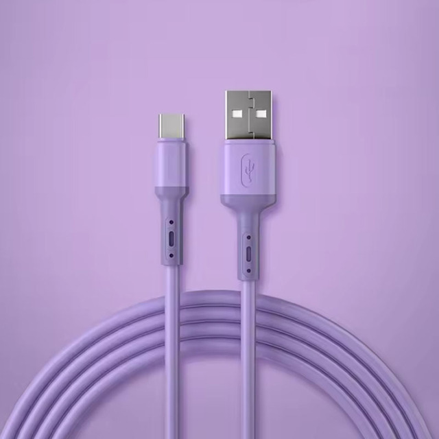 Fast Charging USB C Cable Type C Liquid Soft Silicone Data Cord for Mobile Phone USB-C Charger Wire 1/1.5/2M Options