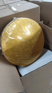 Prix usine taille personnalisée planche à gâteau ronde feuille d'or gâteaux ondulés tambour résistant à la graisse Reposteria carton gâteaux support - Product Image 4