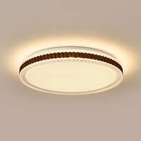 Nouvelle Plafonnier Rond 2025, Luminaire Moderne en Bois de Noyer de Luxe pour Salon et Chambre à Coucher
