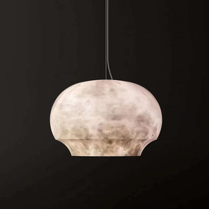 Lampe suspendue en marbre naturel, 300*H200mm, tête ronde simple, pour chambre à coucher, décoration de la maison - Product Image 1