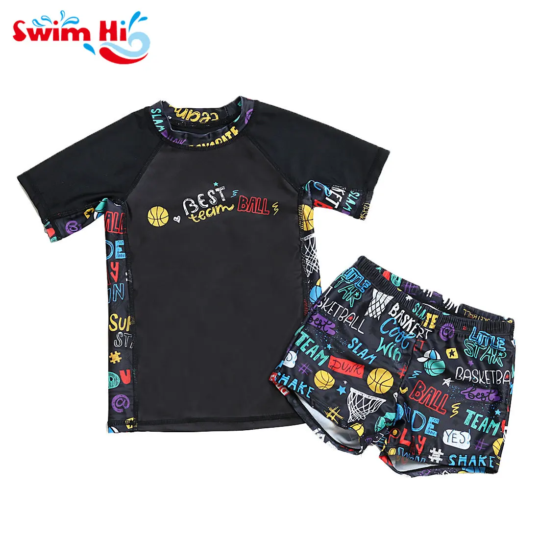 Surf Shirt Zwemmen 3 Stuk Uitslag Vest Zon Kleding Rush Guard UPF50 + Zwart Rash Guard Voor Kinderen