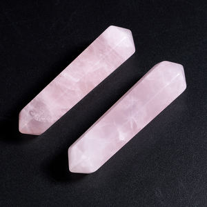 במגמת באיכות גבוהה קריסטל ריפוי אבן טבעית גבישים רוז קוורץ כפול סיים כפול נקודות קריסטל לקישוט - Product Image 3