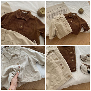 Veste de printemps et d'automne pour enfants, mode coréenne pour garçons, veste de lavage pour enfants, manteau en tissu sergé de coton pour bébés - Product Image 2