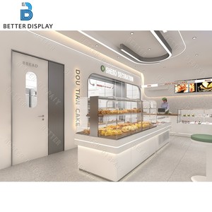Comptoir de présentation de pain multi-niveaux personnalisé avec îlot central, vitrine à pâtisserie en verre pour boulangerie - Product Image 4