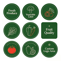 Étiquettes adhésives personnalisées en gros avec logo, colorées, pour fruits, légumes et aliments, impression d'étiquettes pour l'emballage alimentaire