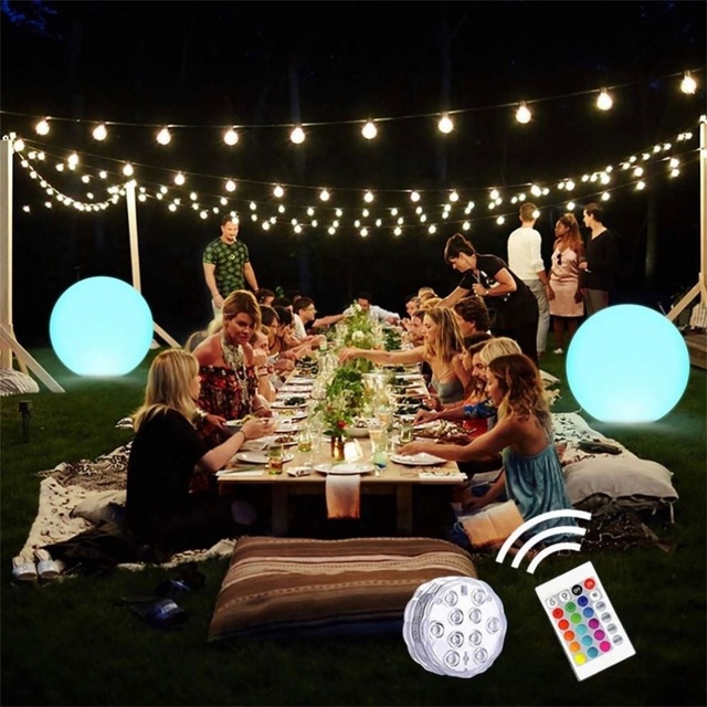 16 RGB Outdoor Party Stage Light Decoration Commercial Advertising Lighting Spheres Inflatable LED Balloon