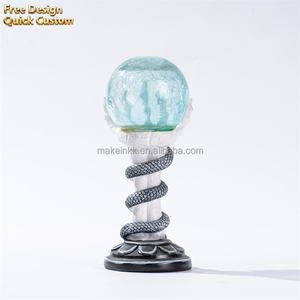 Adorno de Bola de Cristal LED con Serpiente y Esqueleto para Decoración de Fiesta de Halloween, Figura de Brujería para Casa Encantada, Bar y Altar - Product Image 1
