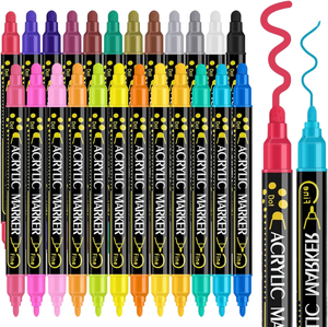 Nuovo Design Pennarelli per Finestre Durevoli 12 Colori, Marcatori a Gesso Liquido Cancellabili con Gomma Bagnata - Product Image 5