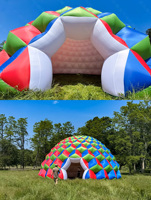 Tente gonflable publicitaire pour événements, camping, fête en plein air, tente gonflable géante en forme d'igloo avec LED pour mariage et événements
