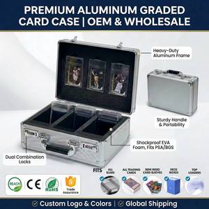 Boîte de rangement personnalisable en aluminium pour cartes de sport, étui de transport pour cartes gradées, idéal pour les voyages - Product Image 2
