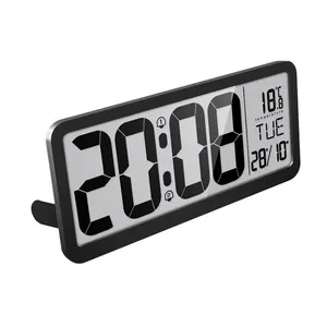 Klokken In Woonkamer Slaapkamer 14 Inch Tijdtemperatuur Datum Wekkers Digitale Multi-Muziek Gekozen Multifunctionele Klokken