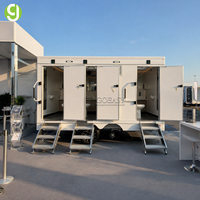 Remorque de toilettes mobiles de luxe Goeasy pour l'extérieur, 3 postes, à vendre aux États-Unis