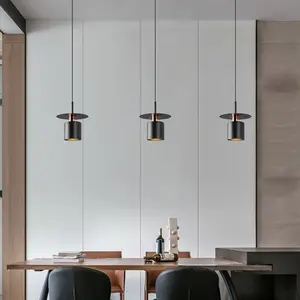 新到餐厅黑白1单悬挂吊灯E27北欧风格卧室厨房餐厅发光二极管吊灯