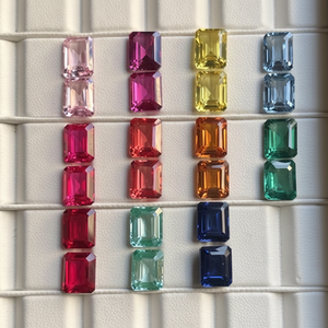 การรักษาหลายไพลินมรกตตัดเพชรพลอยไพลินตัดต่างหูรูปทรงสดใสพลอยหลวมสำหรับทำเครื่องประดับอัญมณี - Product Image 1