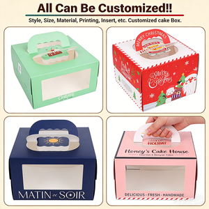 Scatola per Torte in Cartone a Buon Prezzo, Confezione in Cartone per Mini Torte Trasparenti con Manico e Finestra - Product Image 2