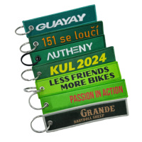 Porte-clés personnalisés en gros avec logo brodé, porte-clés en tissu tissé, étiquette de marque tissée, porte-clés brodé