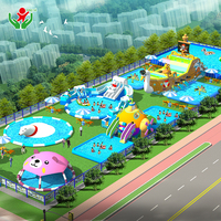 Parc d'attractions gonflable sur mesure OEM ODM, ensemble complet, grand parc à thème gonflable extérieur pour location événementielle