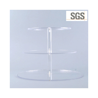 Support en acrylique Transparent pour Cupcake, matériel de découpe, présentoir à gâteau, boîte en verre PMMA, multiplexi, pour mariage/fête à plusieurs niveaux, 3 niveaux