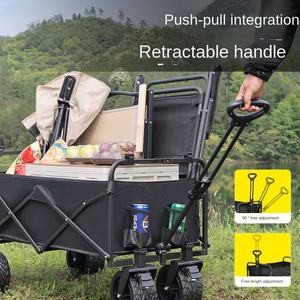 Camping en plein air voiture Portable pique-nique stockage plate-forme quatre roues pliant chariot petite remorque - Product Image 3