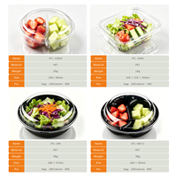 Boîte à clapet en PET écologique sans BPA, anti-effraction, avec couvercle verrouillable, empilable, robuste, gain de place, pour aliments, chewing-gum, sushis, jus