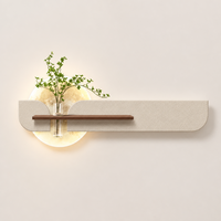 Lampe Murale 3D Horizontale Moderne en Relief Lumineuse, Décoration Murale en Plâtre avec Étagère, Idéale pour Salon, Hôtel, Projets et Vente en Gros