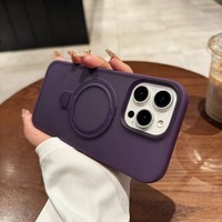 360 °   Coque de téléphone magnétique givrée avec support rotatif pour iPhone 18 Pro Max 17 Air 16 15 Plus 14 13 Pro Max 12, antichoc