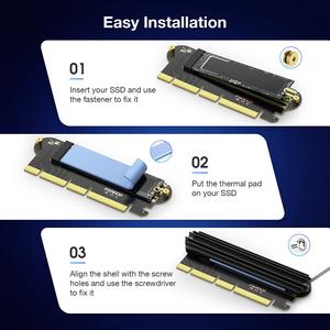 Fideco X4 PCIe ความเร็วสูง X8 X16เพื่อ <span class=keywords><strong>M</strong></span>.<span class=keywords><strong>2</strong></span> SSD NVMe <span class=keywords><strong>M</strong></span> Key B + <span class=keywords><strong>M</strong></span> การ์ดขยายคีย์การ์ดอะแดปเตอร์ NVMe - Product Image 6