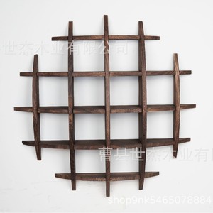 Étagère murale en bois de style chinois à 5 niveaux, support de rangement pour thé en bois massif, rectangulaire, multifonctionnel - Product Image 4