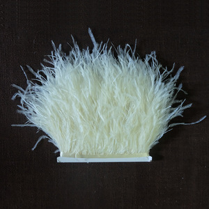 Spot gros <span class=keywords><strong>laine</strong></span> d'autruche tissu <span class=keywords><strong>bord</strong></span> 8-10cm robe De mariée vêtements décoration plume ceinture gland Borlas Pelo De Avestruz - Product Image 5