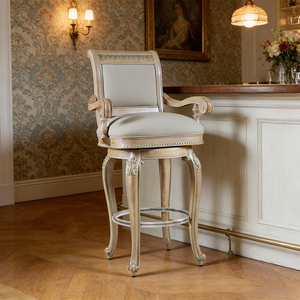 Silla de Bar de Madera con Reposabrazos Estable <span class=keywords><strong>para</strong></span> Isla de <span class=keywords><strong>Cocina</strong></span>, Mueble de Bar de Diseño Exitoso <span class=keywords><strong>para</strong></span> Proveedores - Product Image 1