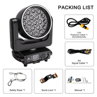 SHEHDS 19x15W RGBL LED Moving Head Stage Light Motorized Zoom Wash DJ Lighting with App Control WiFi for Concert Nightclub