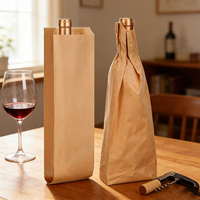 Sacs en papier pour vin de quart personnalisés, sacs cadeaux en papier jetables, sacs en papier kraft pour vin et spiritueux pour bouteilles de quart