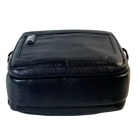Sac bandoulière compact en cuir véritable pour homme, sac messager à fermeture éclair avec sangle réglable pour le travail et les voyages