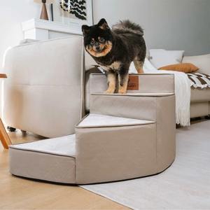Spiralförmige Hundetreppe Hunderampe mit Waschbarem Bezug, Rutschfeste Stufen für Kleine und Mittelgroße Hunde und Katzen, Strapazierfähige Schaumstoffleiter für Couch und Sofa - Product Image 3