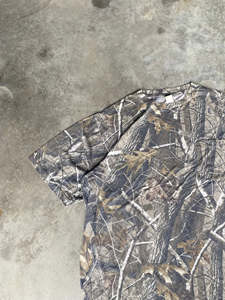 OEM&ODM Streetwear Personnalisé Imprimé Oversize Tricoté 100% Polyester Lourd Vintage Camouflage Manches Courtes Graphique - Product Image 3