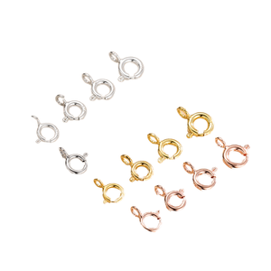 Ensemble de 5 fermoirs à ressort de 6 mm plaqués or/argent/noir, anneaux ouverts pour la fabrication de bijoux - Product Image 2