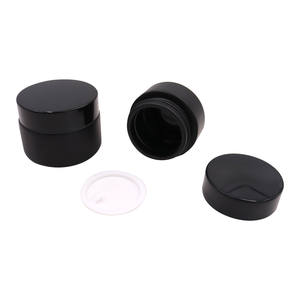 Tarros de vidrio esmerilados negros de 100g para crema facial cosmética, con tapa negra, envases para cosméticos. - Product Image 5