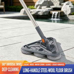 <span class=keywords><strong>Brosse</strong></span> à poils en acier à long manche, rotative à 360 degrés, <span class=keywords><strong>brosse</strong></span> triangulaire pour nettoyer la <span class=keywords><strong>piscine</strong></span>, la salle de bain, la terrasse, le marbre - Product Image 2