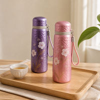 KDQY Tasse à thé isotherme en titane pur à 99,9 % de 450 ml avec infuseur à thé - Coffret cadeau