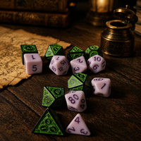Accessoires de jeu de société en acrylique en vrac – Lot de 7 dés polyédriques pour jeux de rôle de table – Dés de jeu multi-faces scintillants – Fabricant