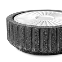 Diffuseur d'arômes sans flamme C&S X201-03B pour la maison, en ciment noir, avec plat en plâtre, pour huiles essentielles, diffuseur de parfum en pierre de gypse, parfum d'ambiance
