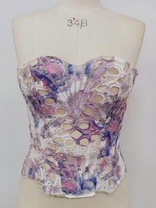 Corsé de Corte de Malla Transparente y Transpirable Top Sexy Calado de Encaje Irregular de Doble Capa Faja Moldeadora Top de Tirantes Chic - Product Image 5