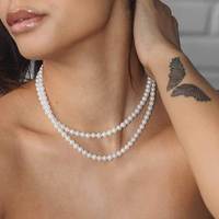 Collier en cuivre et bambou avec perles d'imitation blanches, style hip-hop minimaliste euro-américain, accessoire de marque tendance, style ASAP Rocky