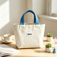 Tas Tote Kanvas Katun Mini Custom, Tas Ember Kecil Portabel yang Dapat Digunakan Kembali, Logo Cetak untuk Belanja Sehari-hari & Membawa Kopi