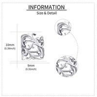 Bijoux à la mode Boucles d'oreilles à clip en filigrane plaqué rhodium en argent sterling 925 pour femme