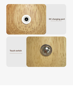 Lámpara de seta de madera pequeña LED inalámbrica <span class=keywords><strong>para</strong></span> mesita de noche, lámpara de seta con batería regulable portátil <span class=keywords><strong>para</strong></span> mesita de noche de dormitorio - Product Image 6