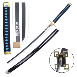 Vente en gros de l'épée d'anime noire de 104 cm, <span class=keywords><strong>katana</strong></span> à lame en bambou pour <span class=keywords><strong>Demon</strong></span> <span class=keywords><strong>Slayer</strong></span> Tokitou Muichirou, fabriquée en plastique - Product Image 6