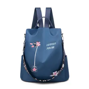 Bolso de mano con logotipo bordado Oxford, mochila impermeable para mujer, mochila antirrobo de diseñador a la moda para chica universitaria