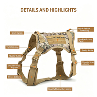 Harnais tactique pour chien camouflage personnalisé et laisse élastique, ensemble robuste en nylon réglable pour l'entraînement en extérieur des grands chiens