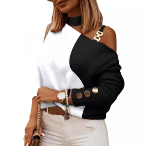 Elegante Blusa de Chifón Transpirable Casual para <span class=keywords><strong>Mujer</strong></span> con Estampado de Primavera Verano, Botones y Logo Frontal, Sexy y con Estilo - Product Image 1